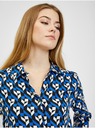 Orsay Črno-modra ženska vzorčasta bluza ORSAY