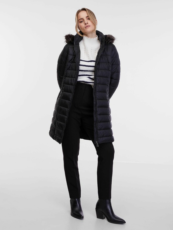 Orsay Črni ženski prešiti plašč ORSAY