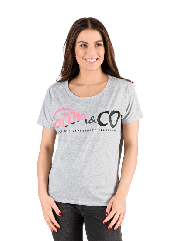 Sam 73 Siva ženska majica s potiskom SAM 73