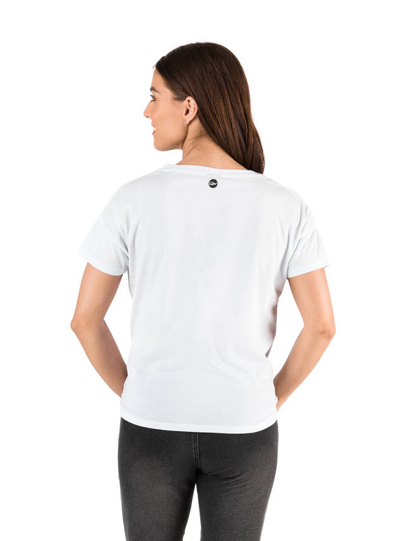 Sam 73 Bela ženska majica s potiskom SAM 73