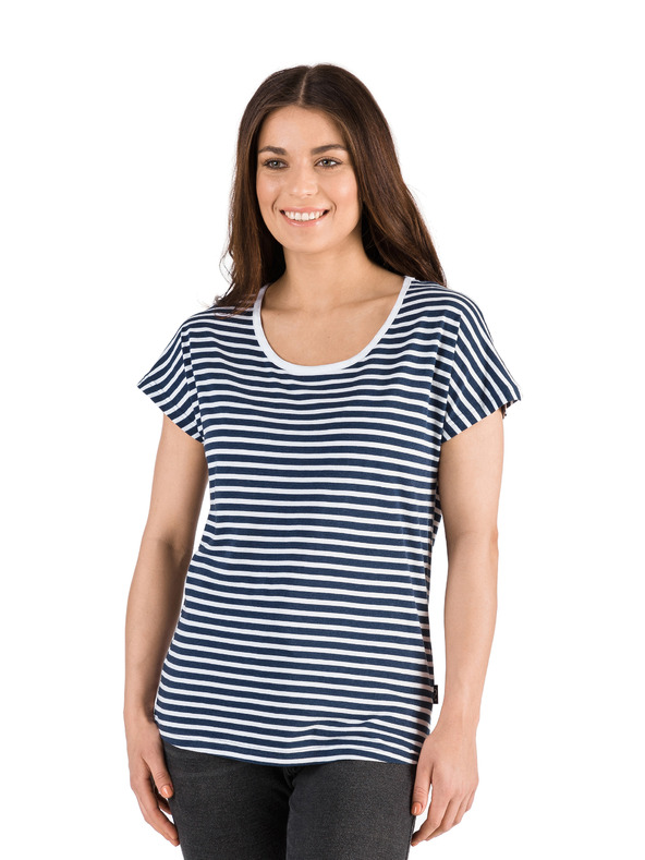 Sam 73 Temno modra črtasta ženska majica SAM 73