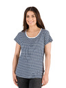 Sam 73 Temno modra črtasta ženska majica SAM 73