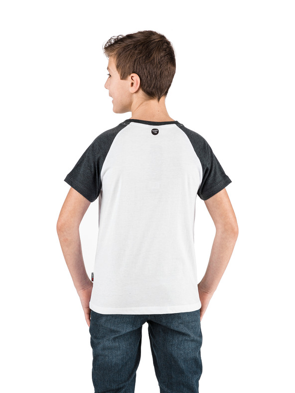 Sam 73 Črno-bela fantovska majica s potiskom SAM 73