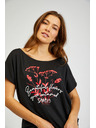 Sam 73 Črna ženska majica s potiskom SAM73 Circinus