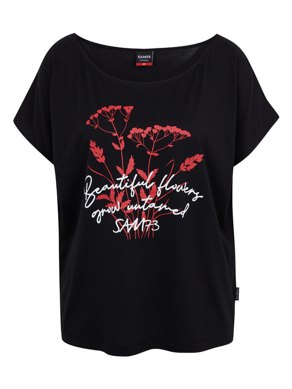 Sam 73 Črna ženska majica s potiskom SAM73 Circinus