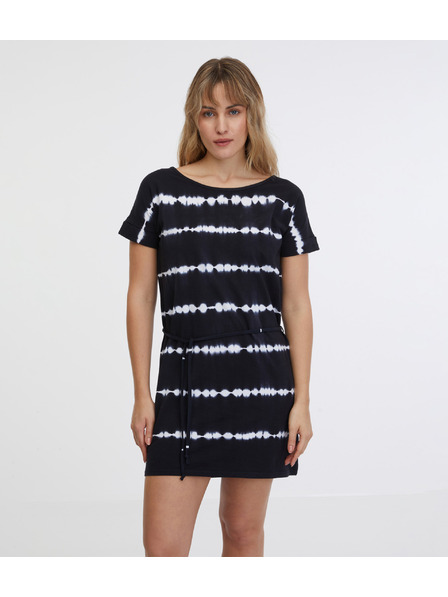 Sam 73 Bela in črna vzorčasta ženska obleka SAM 73 Raquel