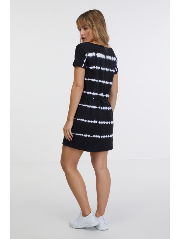 Sam 73 Bela in črna vzorčasta ženska obleka SAM 73 Raquel