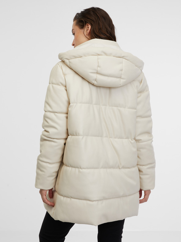 Orsay Krem ženski prešiti usnjeni plašč ORSAY