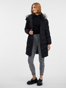 Orsay Črn ženski prešiti plašč z umetnim krznom ORSAY