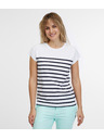 Sam 73 Bela črtasta ženska majica SAM 73 Mercedes