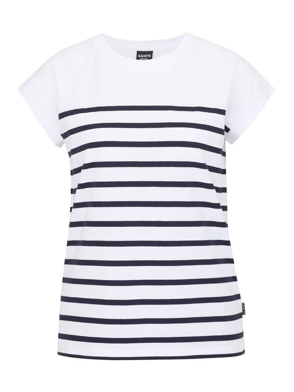 Sam 73 Bela črtasta ženska majica SAM 73 Mercedes