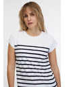 Sam 73 Bela črtasta ženska majica SAM 73 Mercedes