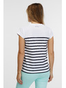 Sam 73 Bela črtasta ženska majica SAM 73 Mercedes