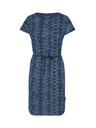 Sam 73 Temno modra vzorčasta ženska obleka s kravato SAM 73