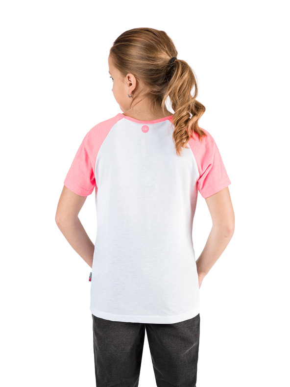 Sam 73 Roza in bela dekliška majica s potiskom SAM 73