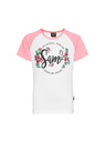Sam 73 Roza in bela dekliška majica s potiskom SAM 73