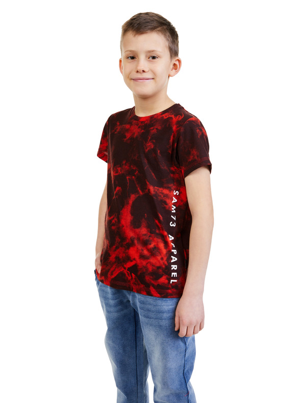 Sam 73 Rdeča fantovska majica z vzorcem SAM 73 Sylvester