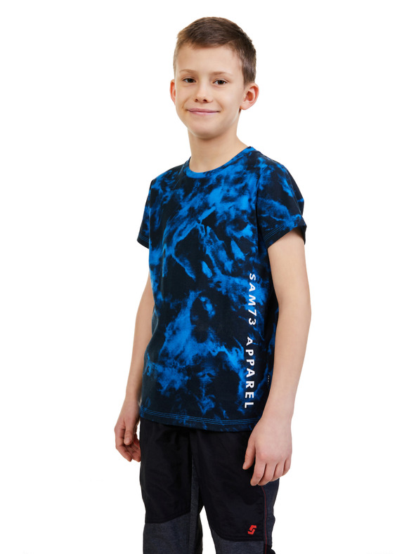 Sam 73 Temno modra fantovska majica z vzorcem SAM 73 Sylvester