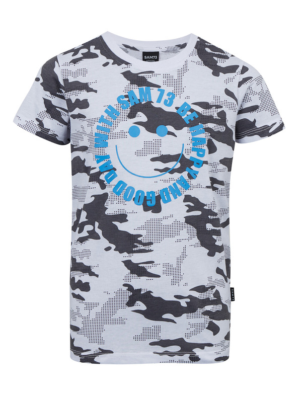 Sam 73 Svetlo siva fantovska majica z vzorcem SAM 73 Kelvin