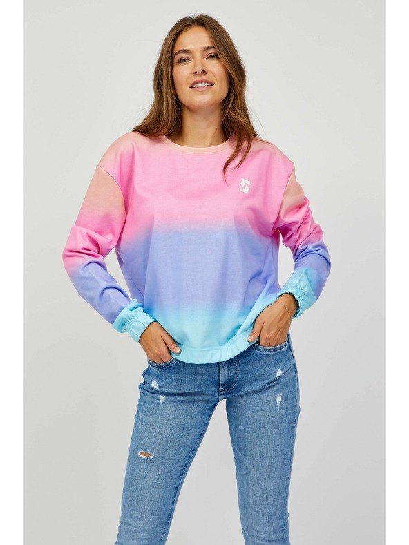 Sam 73 Modra in roza ženska majica z vzorcem SAM 73 Clara