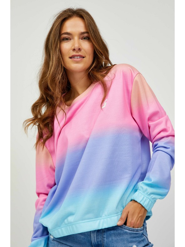 Sam 73 Modra in roza ženska majica z vzorcem SAM 73 Clara