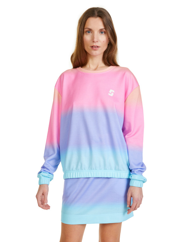 Sam 73 Modra in roza ženska majica z vzorcem SAM 73 Clara