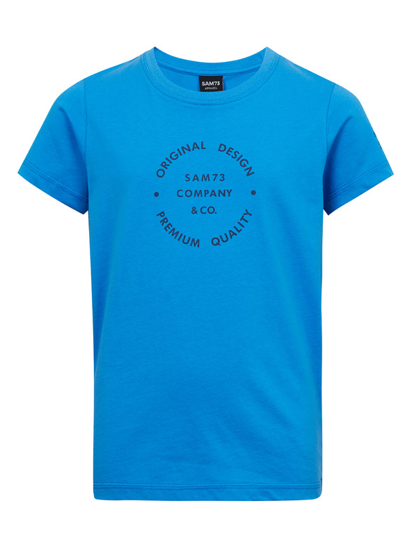 Sam 73 Modra fantovska bombažna majica s potiskom SAM73 Pyrop