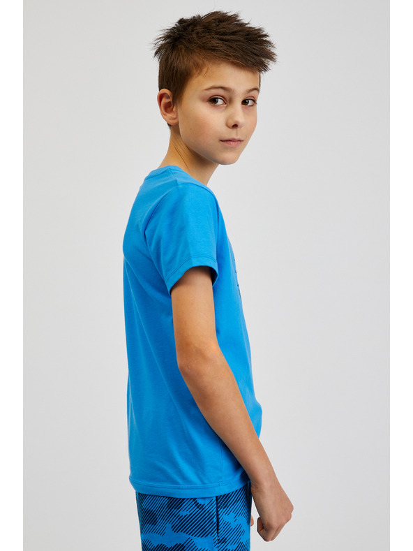 Sam 73 Modra fantovska bombažna majica s potiskom SAM73 Pyrop