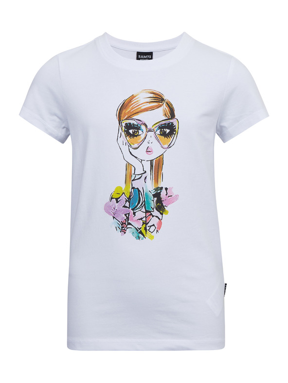 Sam 73 Bela dekliška majica s potiskom SAM73 Mora