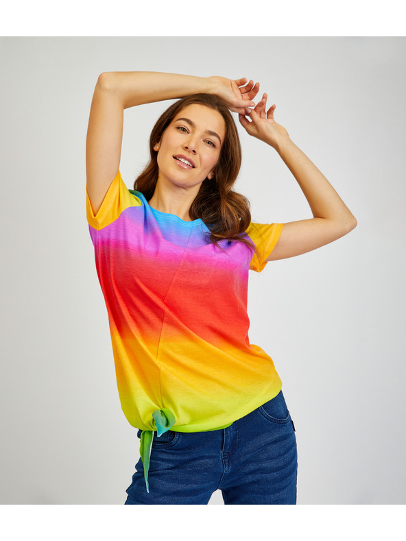 Sam 73 Oranžno-rumena ženska asimetrična majica SAM73 Libra