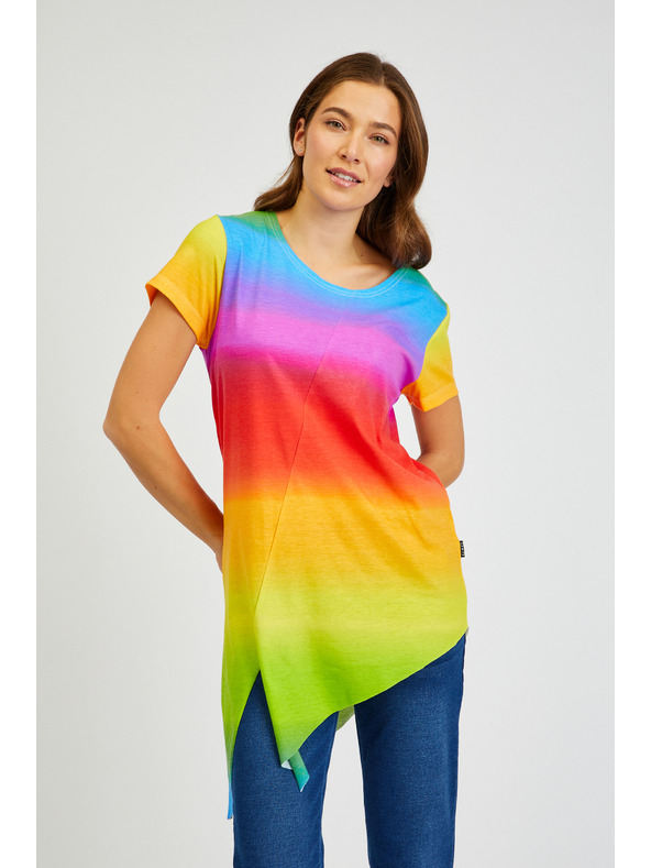 Sam 73 Oranžno-rumena ženska asimetrična majica SAM73 Libra