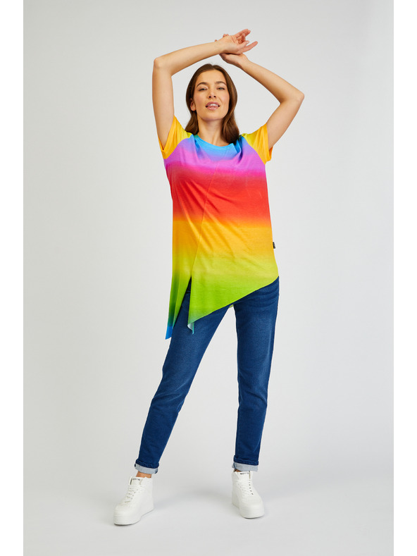 Sam 73 Oranžno-rumena ženska asimetrična majica SAM73 Libra