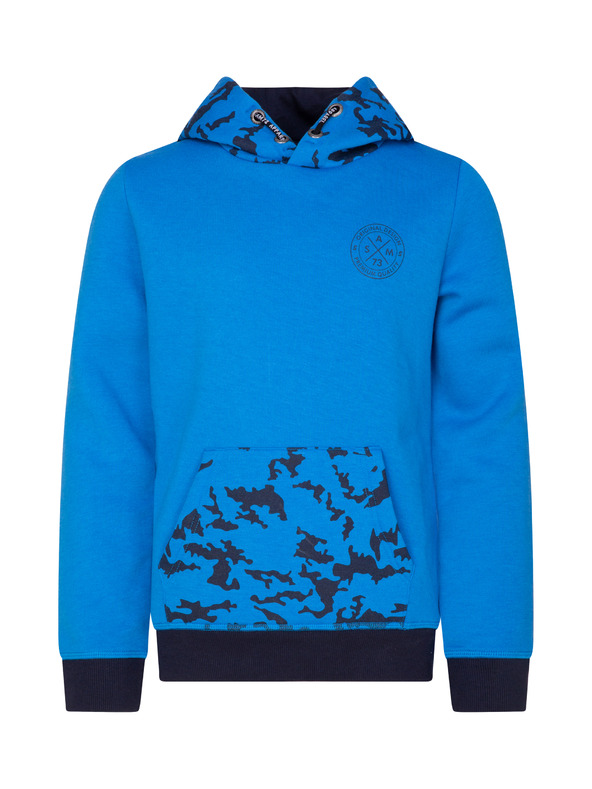 Sam 73 Modra fantovska vzorčasta jopa s kapuco SAM 73 William