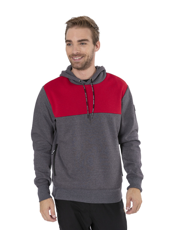 Sam 73 Rdeča in siva moška majica s kapuco SAM 73 August