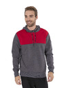 Sam 73 Rdeča in siva moška majica s kapuco SAM 73 August