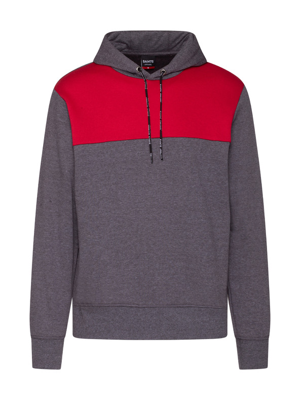 Sam 73 Rdeča in siva moška majica s kapuco SAM 73 August