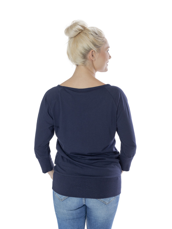 Sam 73 Temno modra ženska majica s tiskom SAM 73