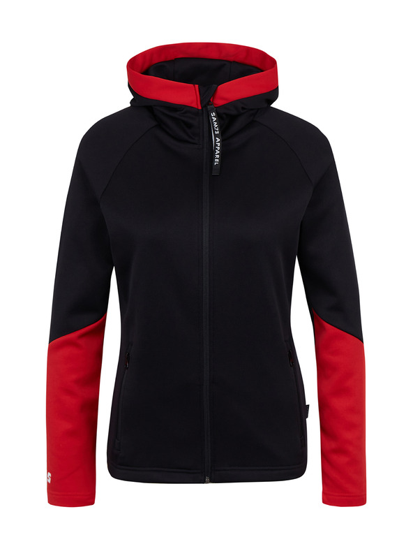 Sam 73 Rdeče-črna ženska jopa s kapuco na zadrgo SAM 73 Marta