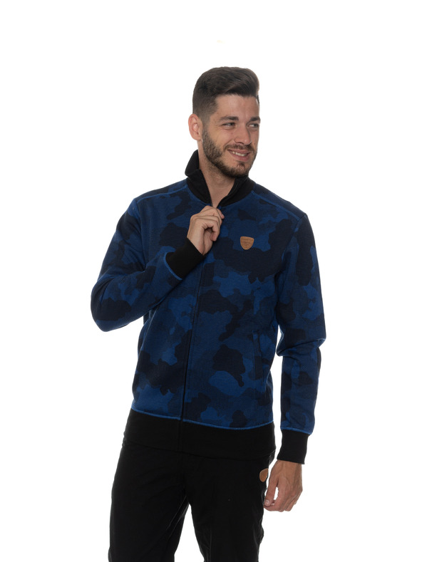 Sam 73 Temno modra moška vzorčasta jopica SAM 73