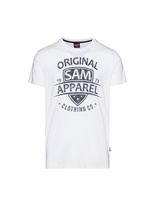 Sam 73 Bela moška majica s potiskom SAM 73 Liam