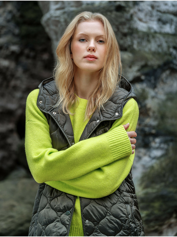 Orsay Kaki ženski dolgi prešiti telovnik ORSAY