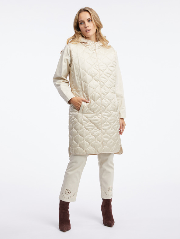 Orsay Bež ženski dolgi prešiti telovnik ORSAY