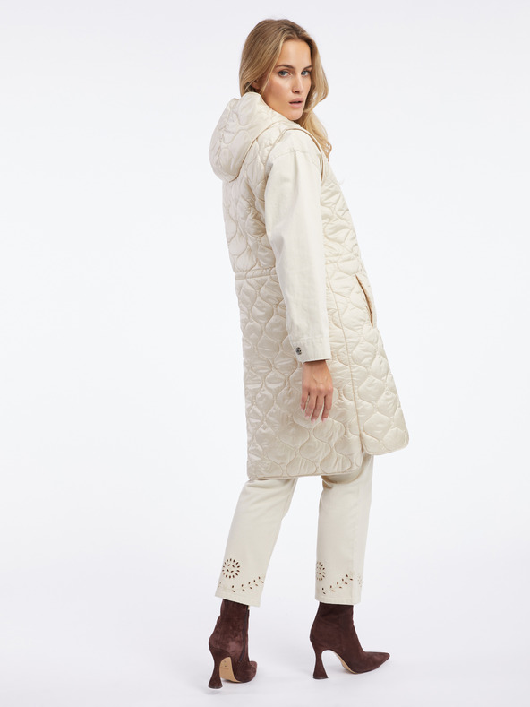 Orsay Bež ženski dolgi prešiti telovnik ORSAY