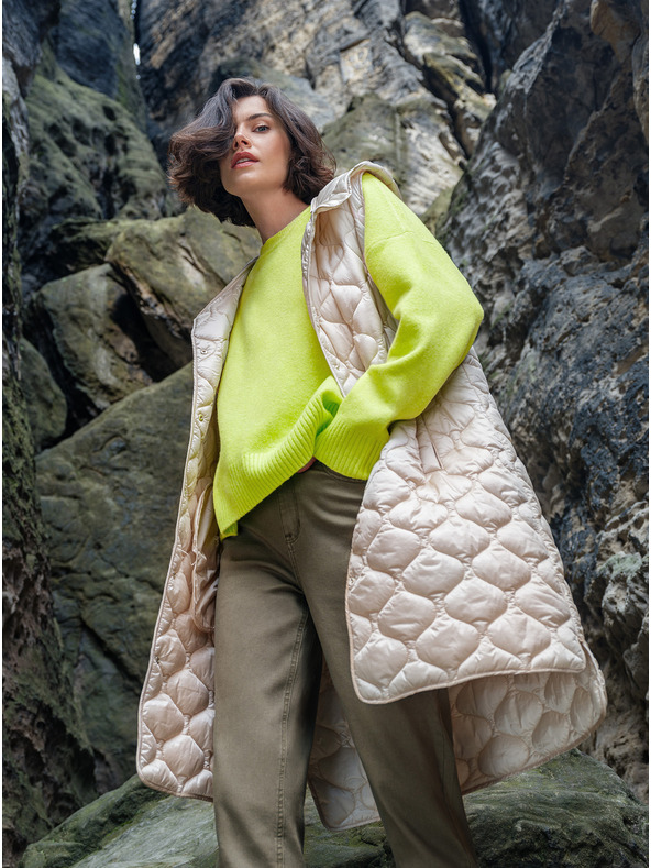 Orsay Bež ženski dolgi prešiti telovnik ORSAY