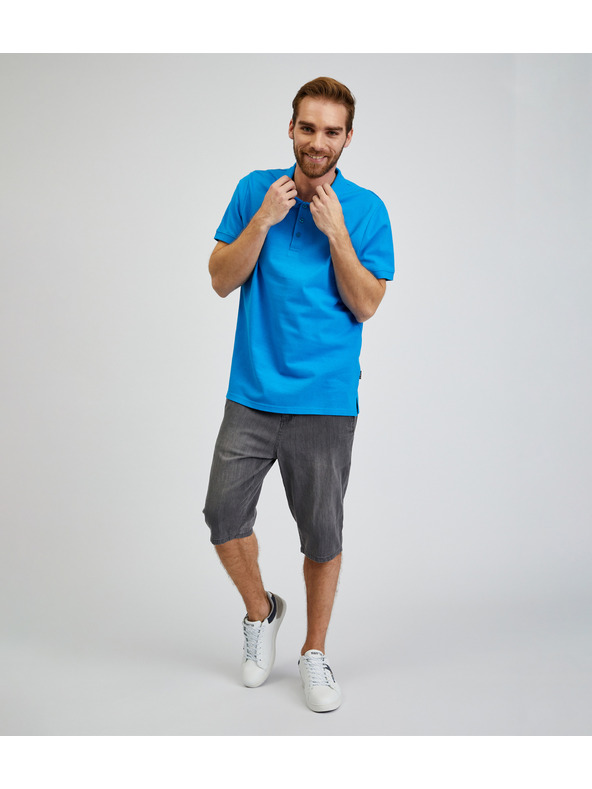 Sam 73 Modra moška bombažna polo majica SAM73 Chryz