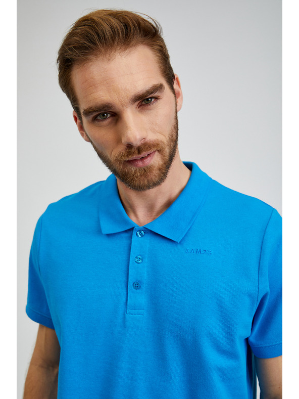 Sam 73 Modra moška bombažna polo majica SAM73 Chryz