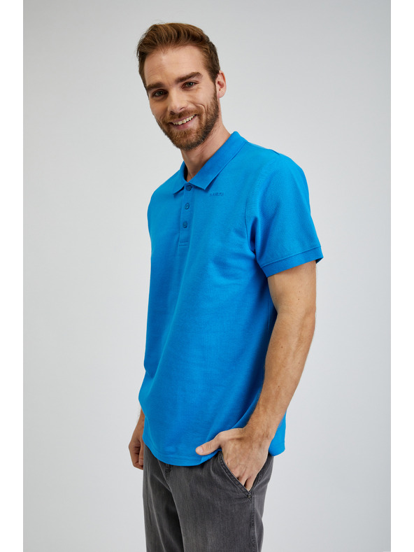 Sam 73 Modra moška bombažna polo majica SAM73 Chryz