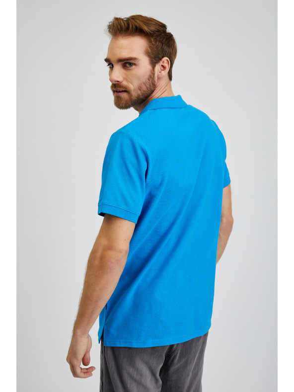 Sam 73 Modra moška bombažna polo majica SAM73 Chryz