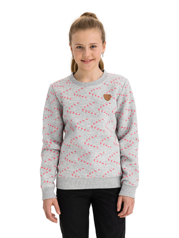 Sam 73 Svetlo siva dekliška vzorčasta majica SAM 73