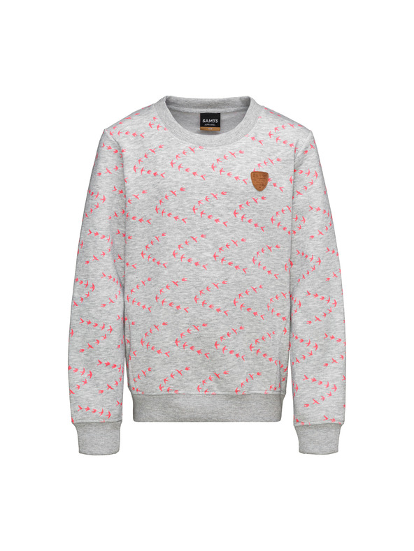 Sam 73 Svetlo siva dekliška vzorčasta majica SAM 73